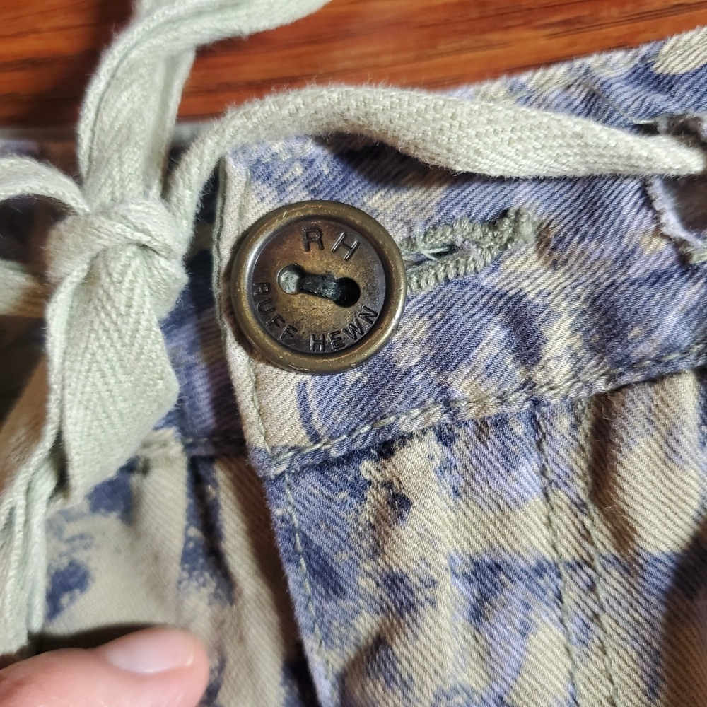 Ruff Hewn Women's Linen Cotton‎ Blend Midrise Shorts Floral Botanical Leaf Sz 16 - Picture 5 of 7